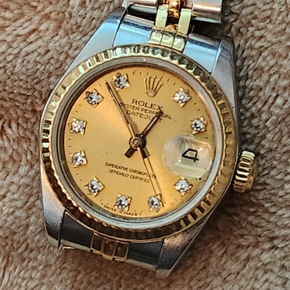 Ladies Gold & Diamond Rolex Oyster Perpetual DateJust - Picture 1 of 14